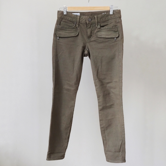 Gap 1969 Always Skinny Jeans Utility Olive Green Size 24 Low Rise - Picture 2 of 8